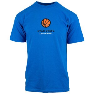 utah state life is good basketball unisex blue t-shirt